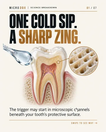 Why cold water hurts sensitive teeth — actual first slide