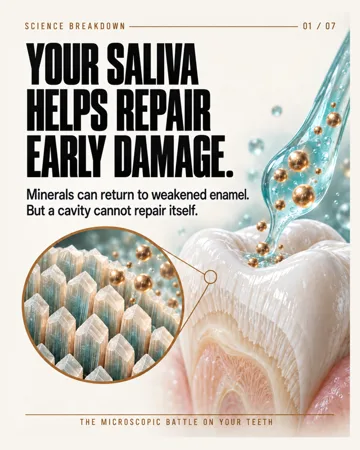 How saliva helps repair early enamel damage — actual first slide