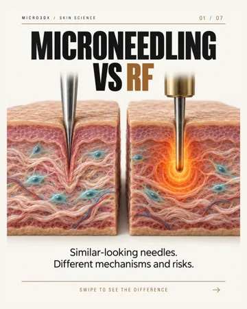 Microneedling vs RF — actual first slide