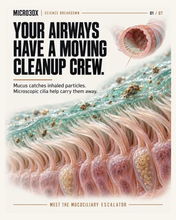 Your airways have a moving cleanup crew — actual first slide